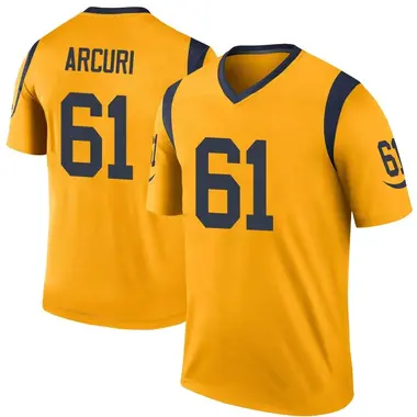 AJ Arcuri Youth Legend Gold Los Angeles Rams Color Rush Jersey
