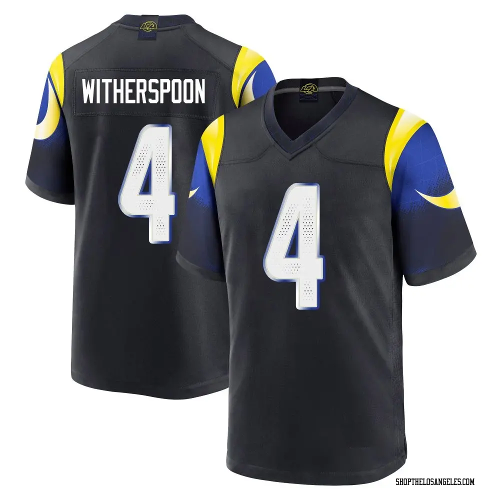 Ahkello Witherspoon Men's Game Blue Los Angeles Rams Midnight 2025 Rivalries Collection Jersey