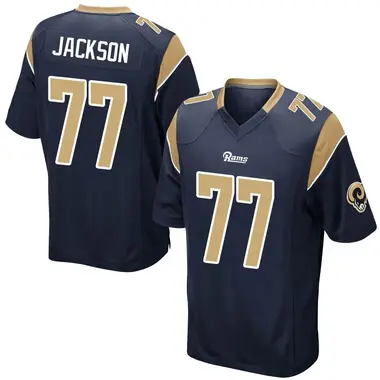 Alaric Jackson Men's Game Navy Los Angeles Rams Team Color Jersey