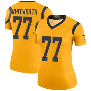Andrew Whitworth Women's Legend Gold Los Angeles Rams Color Rush Jersey