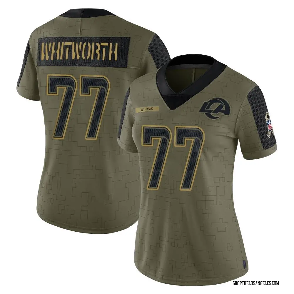 Andrew Whitworth Women's Limited Olive Los Angeles Rams 2021 Salute To Service Jersey