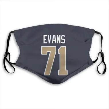Bobby Evans Name & Number Navy Los Angeles Rams Face Mask