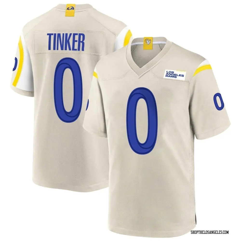 Carson Tinker Youth Game Los Angeles Rams Bone Jersey