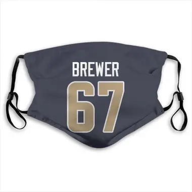 Chandler Brewer Name & Number Navy Los Angeles Rams Face Mask