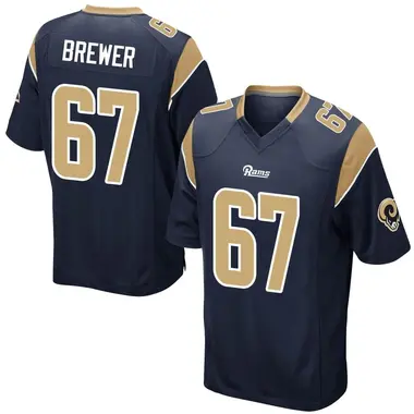 Chandler Brewer Youth Game Navy Los Angeles Rams Team Color Jersey