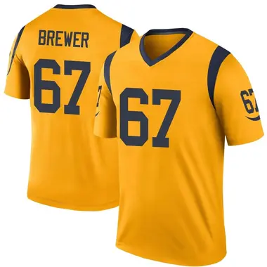 Chandler Brewer Youth Legend Gold Los Angeles Rams Color Rush Jersey