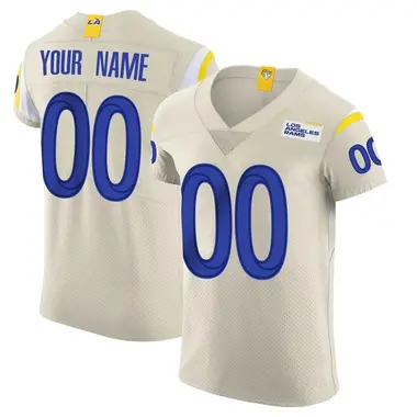 Custom Men's Elite Los Angeles Rams Bone Vapor Jersey