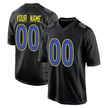Custom Men's Game Black Los Angeles Rams Fashion Jersey