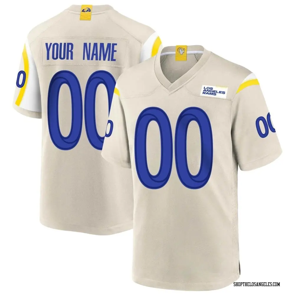Custom Men's Game Los Angeles Rams Bone Jersey