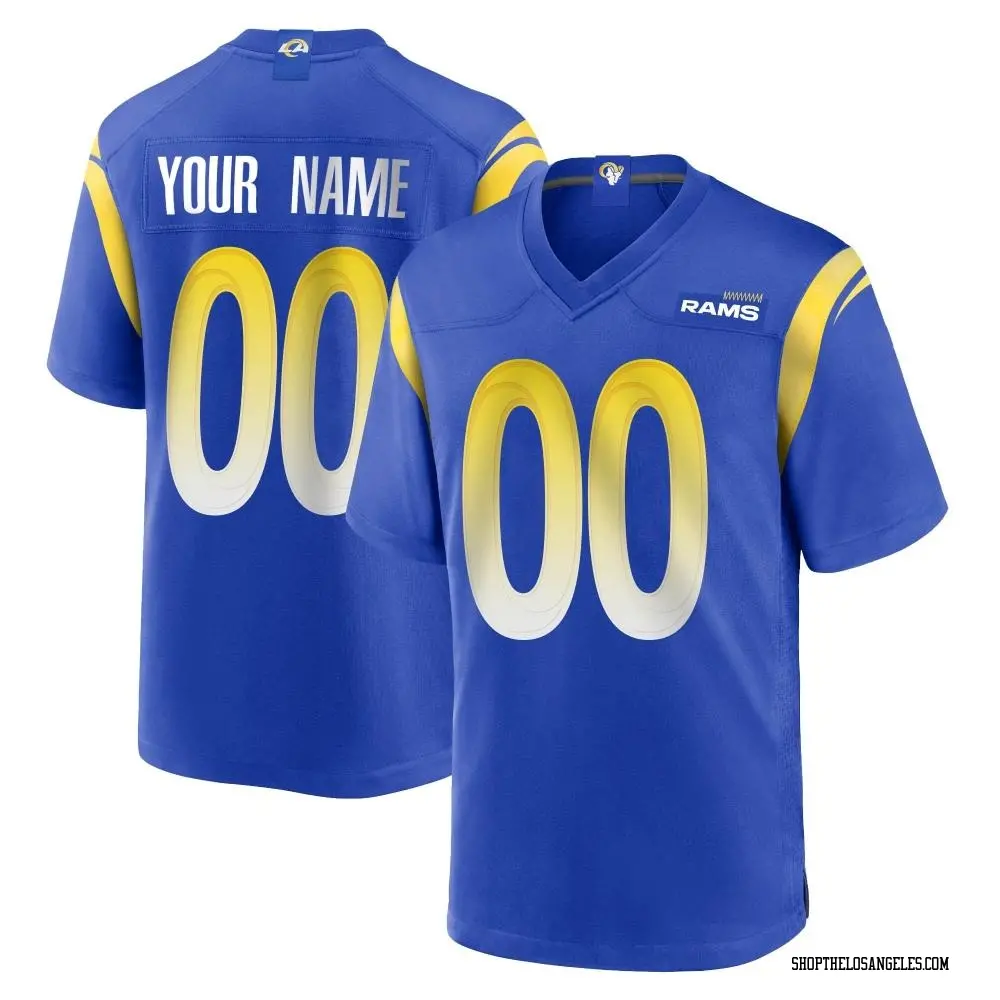 Custom Men's Game Royal Los Angeles Rams Alternate Jersey