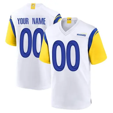 Custom Men's Game White Los Angeles Rams Jersey