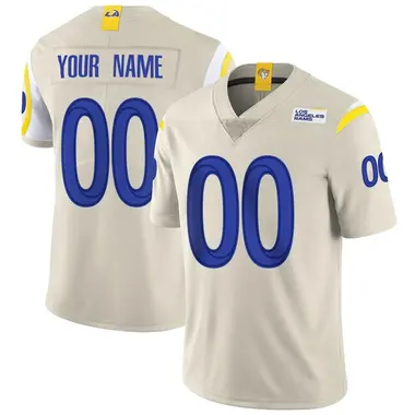 Custom Men's Limited Los Angeles Rams Bone Vapor Jersey