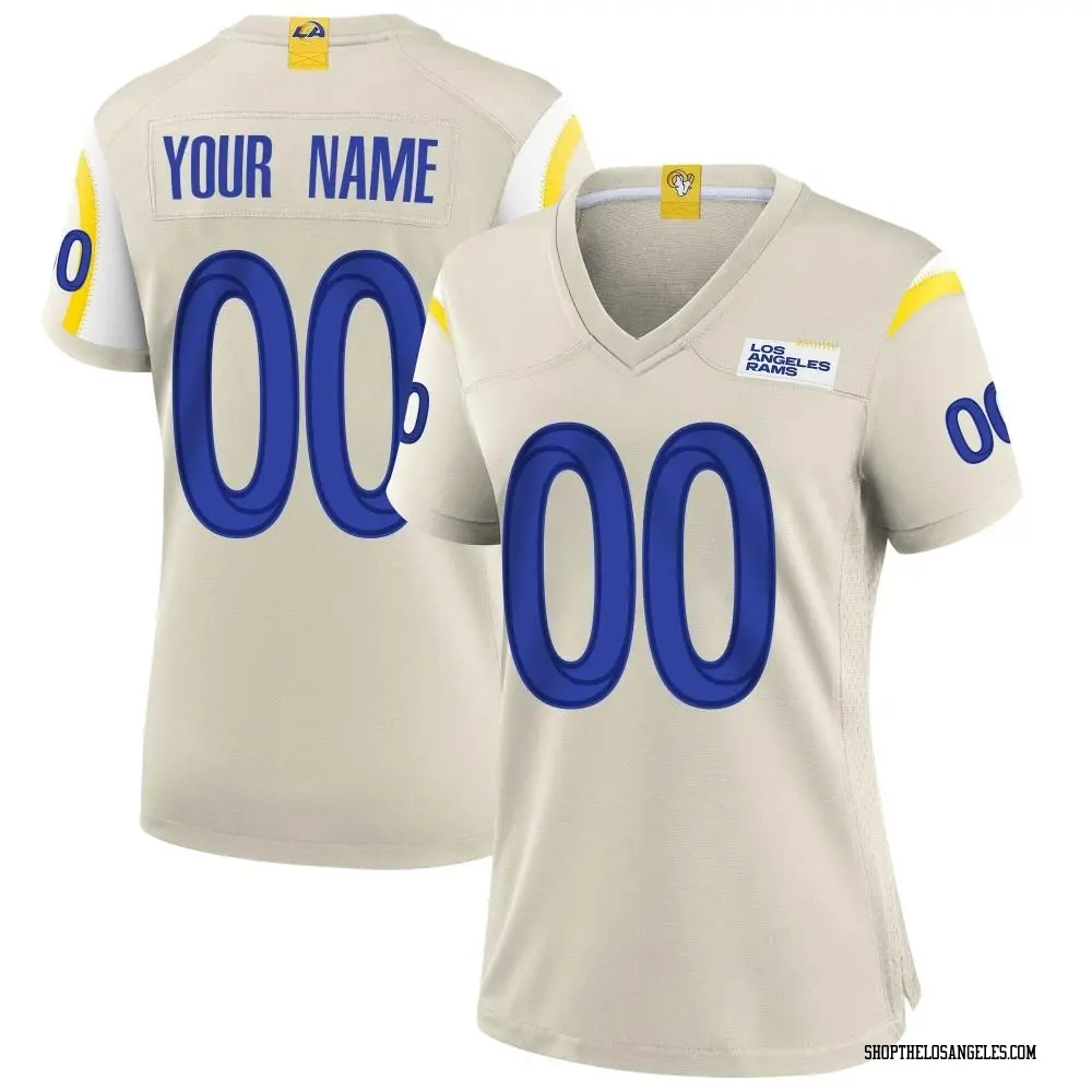 Custom Women's Game Los Angeles Rams Bone Jersey