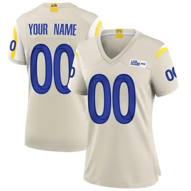 Custom Women's Game Los Angeles Rams Bone Jersey