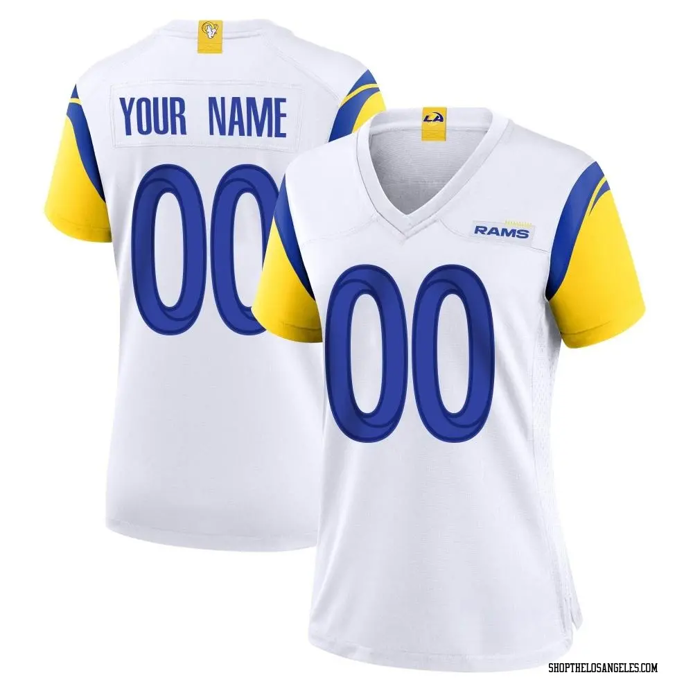 Custom Women's Game White Los Angeles Rams Jersey