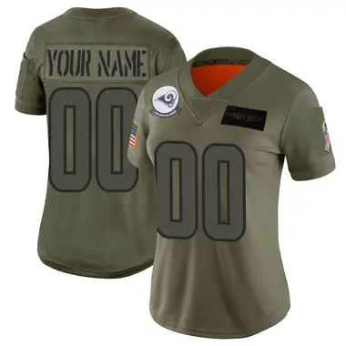 Custom Women's Limited Camo Los Angeles Rams 2019 Salute to Service Jersey