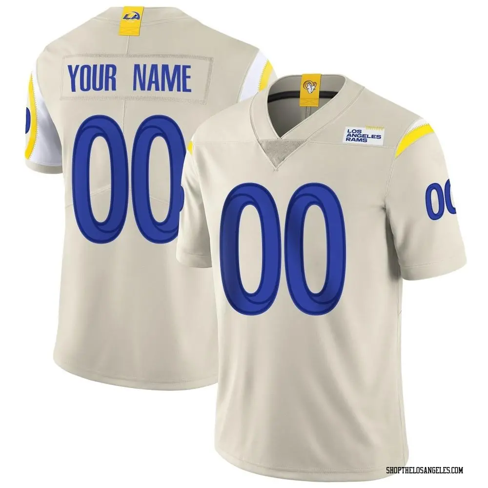 Custom Youth Limited Los Angeles Rams Bone Vapor Jersey