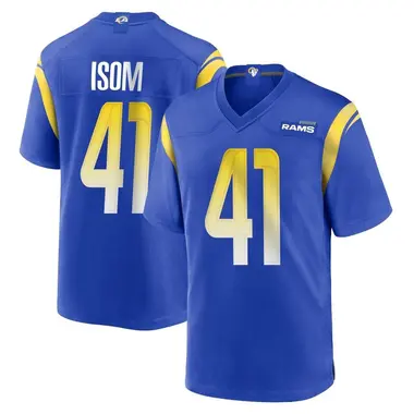 Dan Isom Men's Game Royal Los Angeles Rams Alternate Jersey