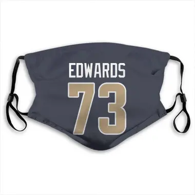 David Edwards Name & Number Navy Los Angeles Rams Face Mask