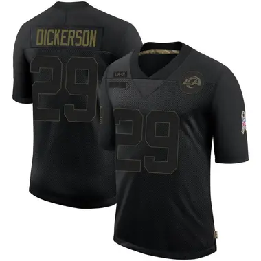 Eric Dickerson Men's Limited Black Los Angeles Rams 2020 Salute To Service Jersey