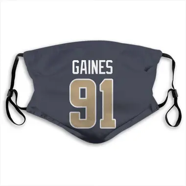 Greg Gaines Name & Number Navy Los Angeles Rams Face Mask