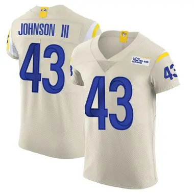 John Johnson III Men's Elite Los Angeles Rams Bone Vapor Jersey