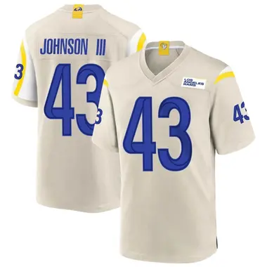 John Johnson III Men's Game Los Angeles Rams Bone Jersey