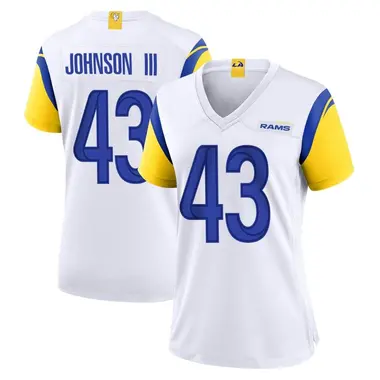 John Johnson III Women's Game White Los Angeles Rams Jersey