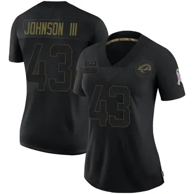John Johnson III Women's Limited Black Los Angeles Rams 2020 Salute To Service Jersey