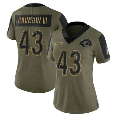 John Johnson III Women's Limited Olive Los Angeles Rams 2021 Salute To Service Jersey