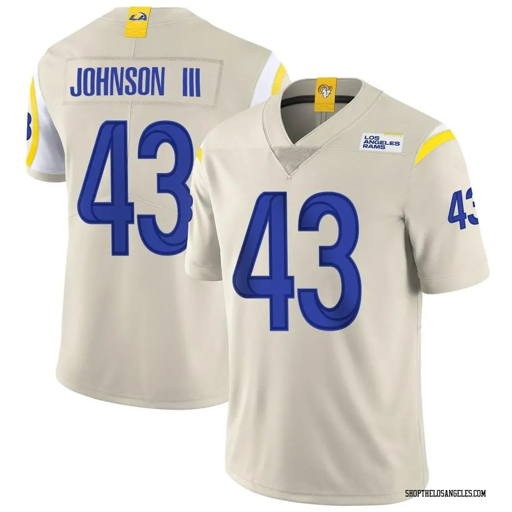 John Johnson III Youth Limited Los Angeles Rams Bone Vapor Jersey
