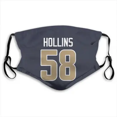 Justin Hollins Name & Number Navy Los Angeles Rams Face Mask