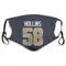 Justin Hollins Name & Number Navy Los Angeles Rams Face Mask