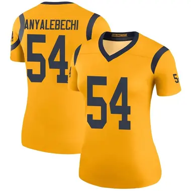 Kelechi Anyalebechi Women's Legend Gold Los Angeles Rams Color Rush Jersey