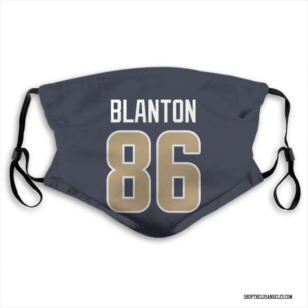 Kendall Blanton Name & Number Navy Los Angeles Rams Face Mask