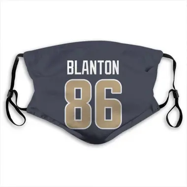 Kendall Blanton Name & Number Navy Los Angeles Rams Face Mask