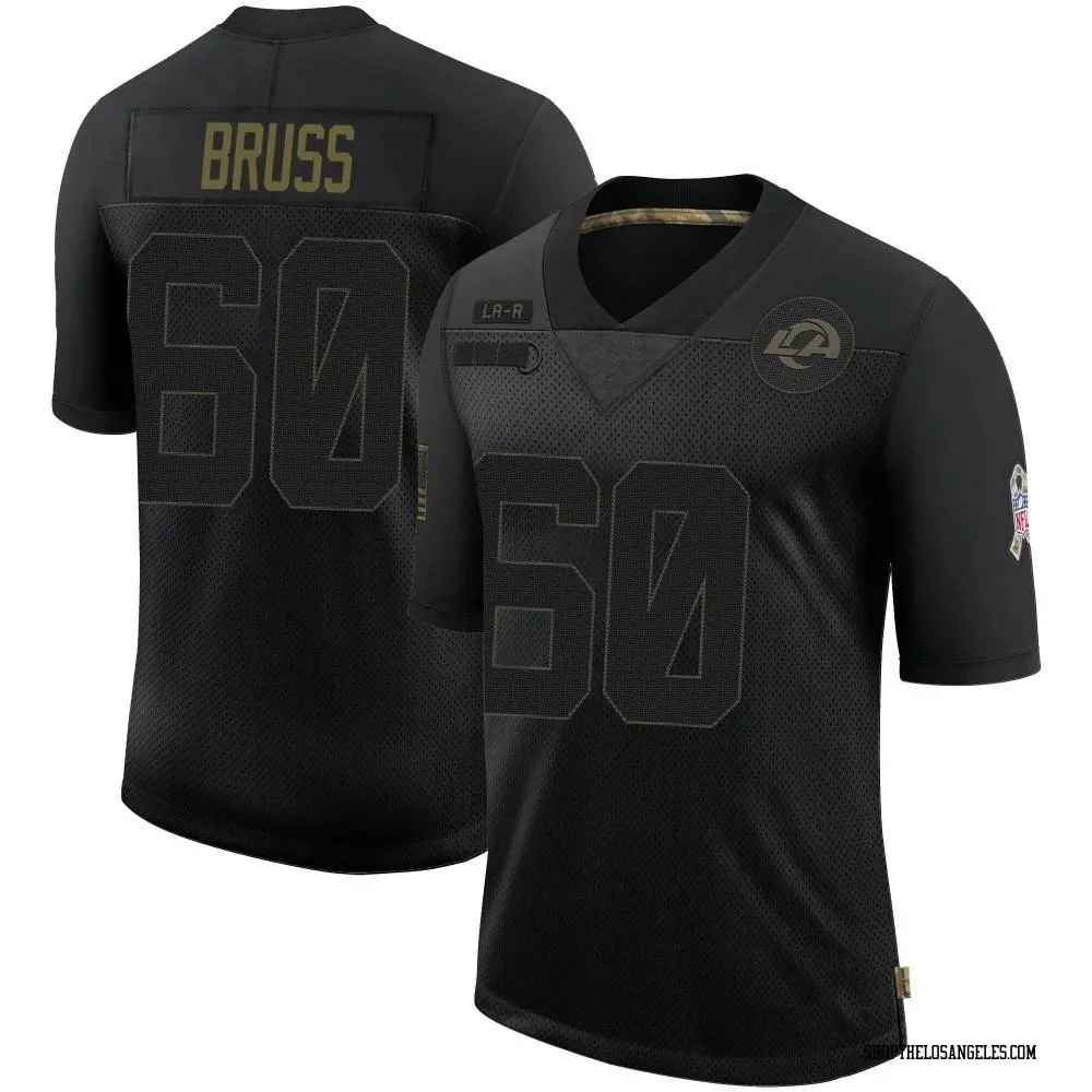 Logan Bruss Men's Limited Black Los Angeles Rams 2020 Salute To Service Jersey