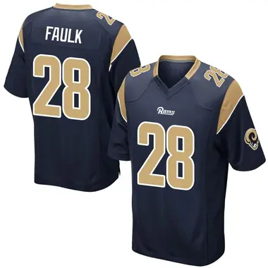 Marshall Faulk Men's Game Navy Los Angeles Rams Team Color Jersey