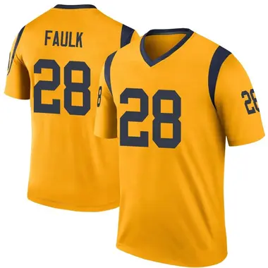 Marshall Faulk Men's Legend Gold Los Angeles Rams Color Rush Jersey