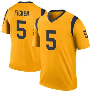 Sam Ficken Men's Legend Gold Los Angeles Rams Color Rush Jersey