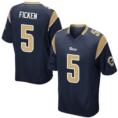 Sam Ficken Youth Game Navy Los Angeles Rams Team Color Jersey