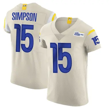 Ty Simpson Men's Elite Los Angeles Rams Bone Vapor Jersey