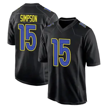Ty Simpson Men's Game Black Los Angeles Rams Fashion Jersey