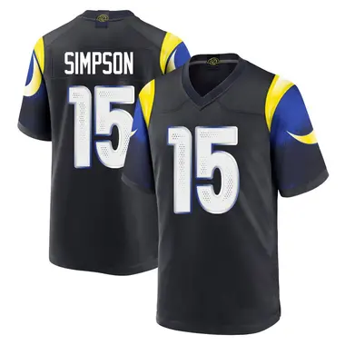Ty Simpson Men's Game Blue Los Angeles Rams Midnight 2025 Rivalries Collection Jersey