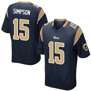 Ty Simpson Men's Game Navy Los Angeles Rams Team Color Jersey