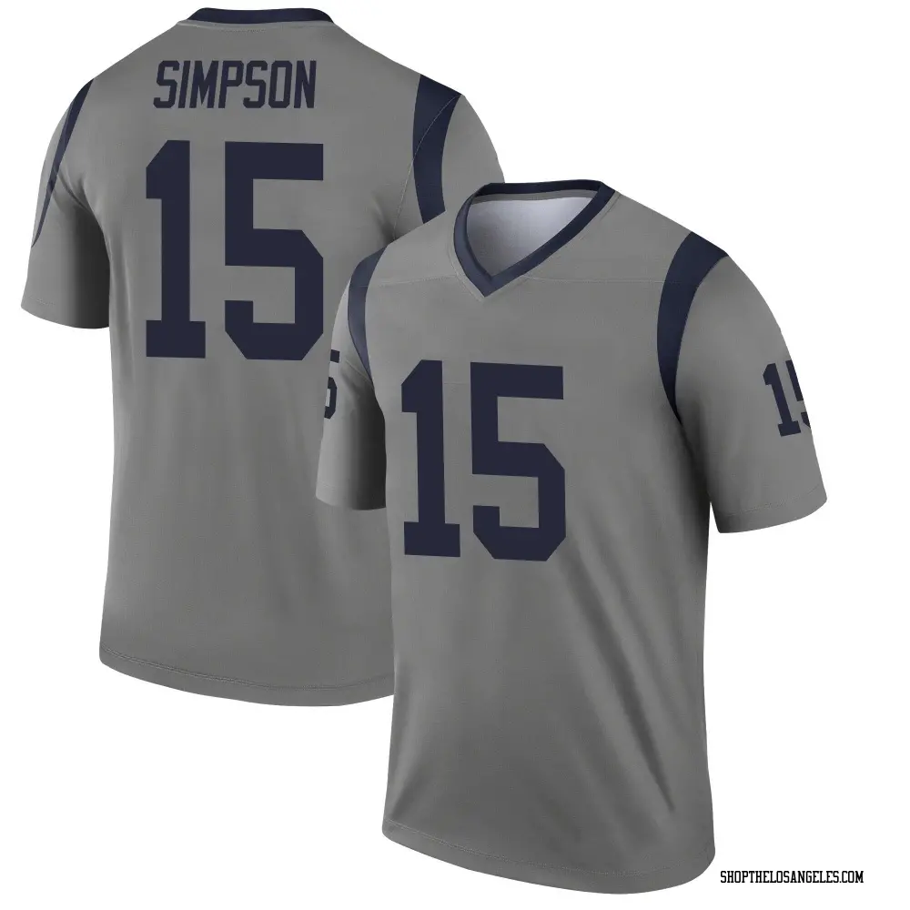 Ty Simpson Men's Legend Gray Los Angeles Rams Inverted Jersey