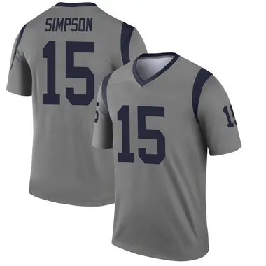 Ty Simpson Men's Legend Gray Los Angeles Rams Inverted Jersey