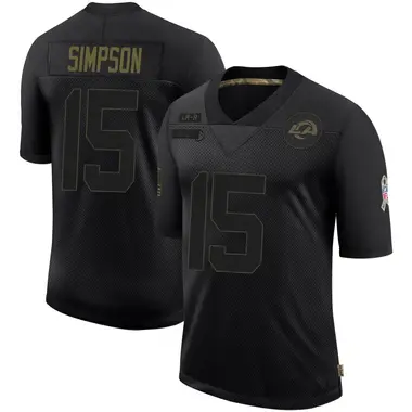 Ty Simpson Men's Limited Black Los Angeles Rams 2020 Salute To Service Jersey