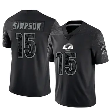 Ty Simpson Men's Limited Black Los Angeles Rams Reflective Jersey