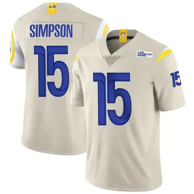 Ty Simpson Men's Limited Los Angeles Rams Bone Vapor Jersey